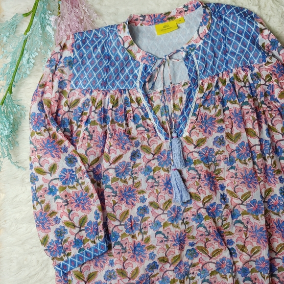 Roberta Roller Rabbit Bright Floral Fringe Tunic - Picture 2 of 2